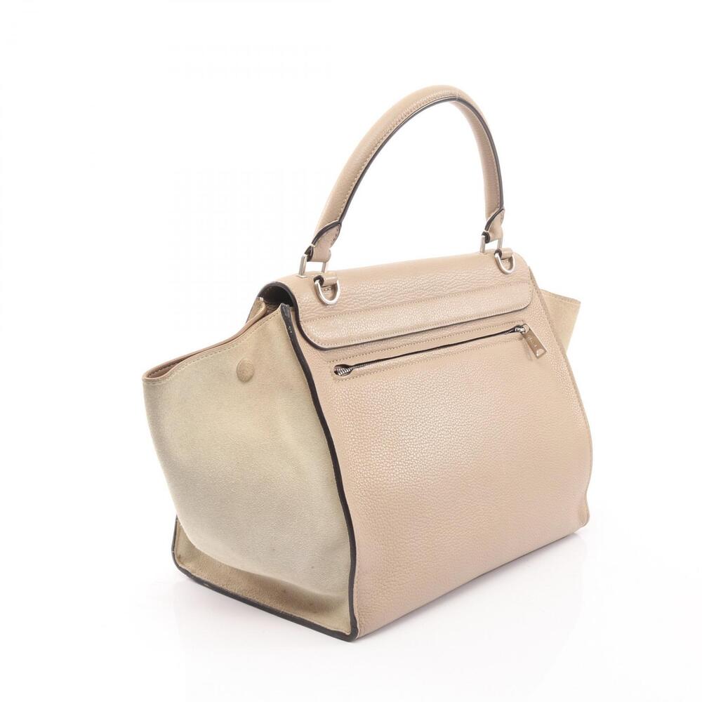 Celine Leather Beige Suede Trapeze Handbag